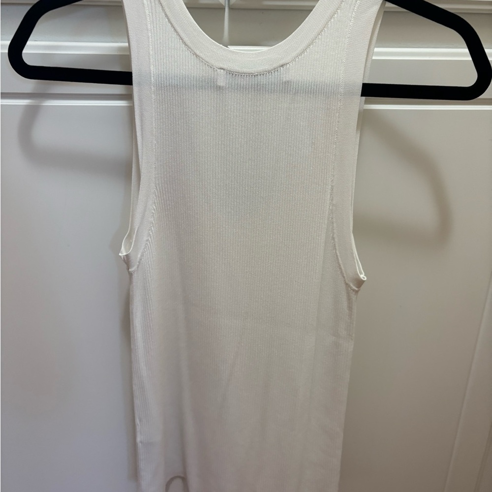 Zara Cream Ribbed Tank Top - Picture 2 of 3